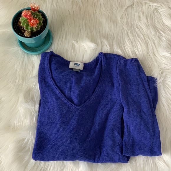 Old Navy Sweaters | Old Navy Vneck Bright Blue Sweater | Poshmark